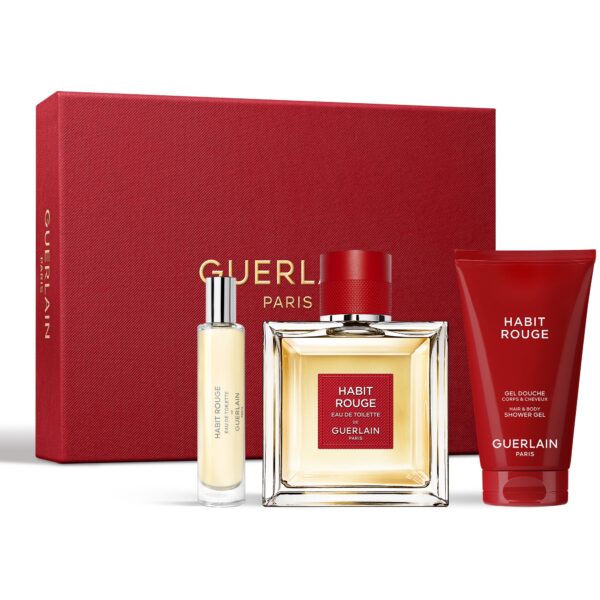 img_5208-2 GUERLAIN COFFRET HABIT ROUGE 100ML EDT + GEL DOUCHE 75ML + VAPO 10ML
